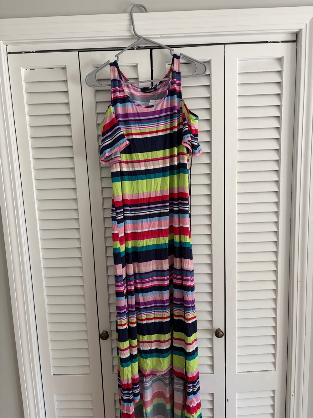 Relativity Multicolor Striped High-Low Dress